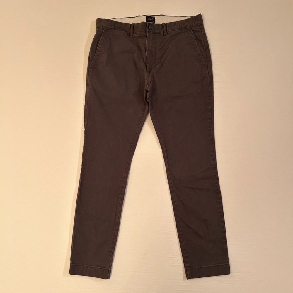 J. Crew 250 Skinny Stretch Chino Pants Mushroom Brown 32x30